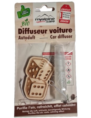 Diffuseur pour voiture "Dés" - 100% naturel et bio