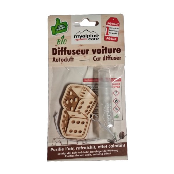 Diffuseur pour voiture "Dés" - 100% naturel et bio