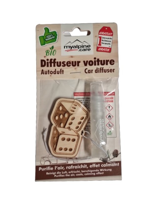 Diffuseur pour voiture "Dés" - 100% naturel et bio