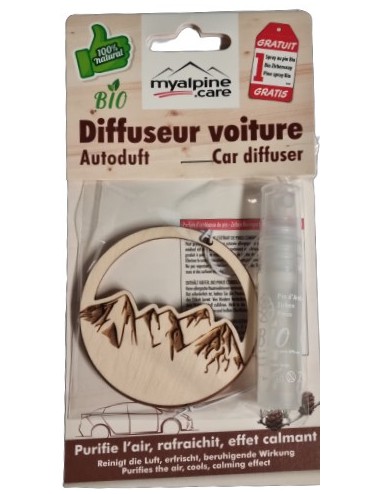 Diffuseur pour voiture "Montagne" - 100% naturel et bio