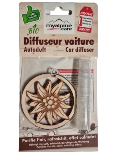 Diffuseur pour voiture "Edelweiss" - 100% naturel et bio