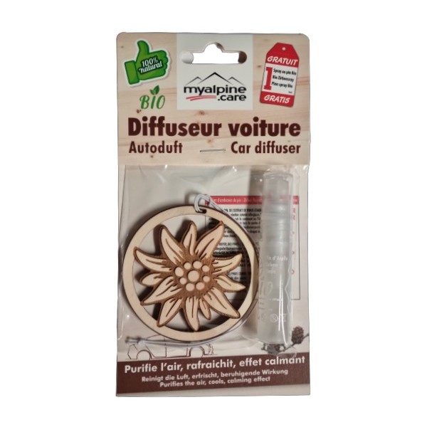 Diffuseur pour voiture "Edelweiss" - 100% naturel et bio