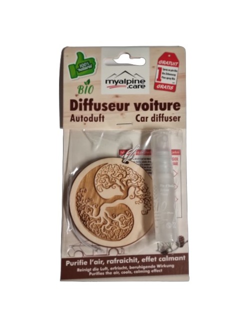 Diffuseur pour voiture "Ying Yang" - 100% naturel et bio