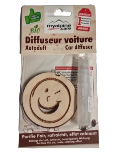 Diffuseur pour voiture "Smiley" - 100% naturel et bio