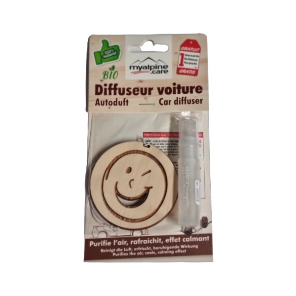Diffuseur pour voiture "Smiley" - 100% naturel et bio