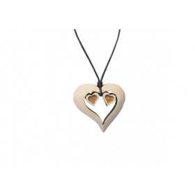 Collier en pin coeur double