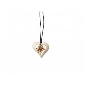 Collier en pin coeur et Edelweiss