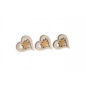 small pine heart with edelweiss set of 3 pieces