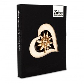 Edelweiß-Herz aus Pinie Mini verpackt