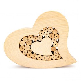 Coeur en pin avec rouleaux 14 cm