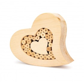 Herz aus Kiefernholz mit Rollen 14 cm