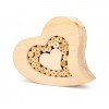 Herz aus Kiefernholz mit Rollen 14 cm
