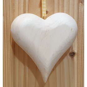Coeur en pin à suspendre