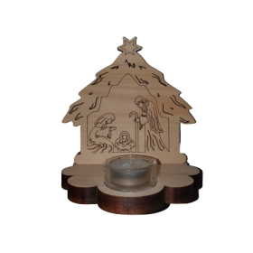 Windlicht Krippe aus Kiefernholz