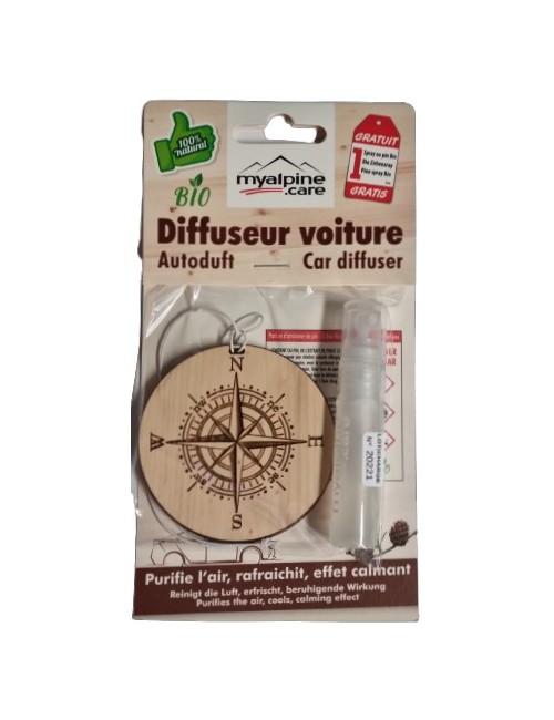 Diffuseur pour voiture Boussole - 100% naturel et bio