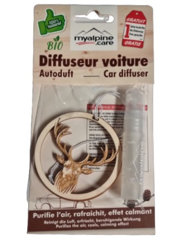 Diffuseur pour voiture Cerf - 100% naturel et bio