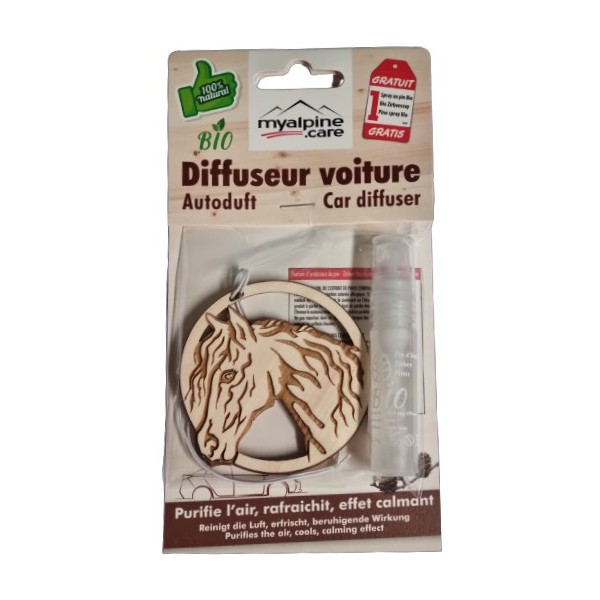Diffuseur pour voiture Cheval - 100% naturel et bio