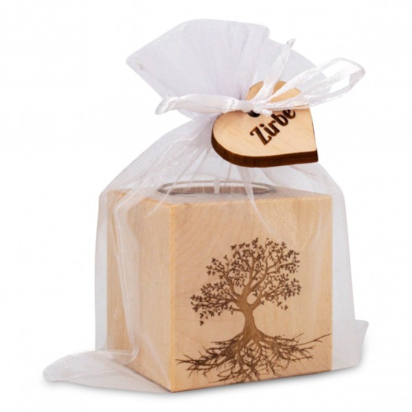 Bougie pin arolle motif Arbre de vie