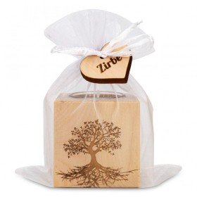 Bougie pin arolle motif Arbre de vie