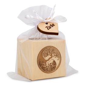 Kerze Zirbelkiefer Motiv Yin Yang