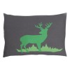 Coussin pin arolle motif cerf vert 30x20cm