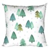 Coussin pin arolle motif sapin blanc/vert 25x25cm