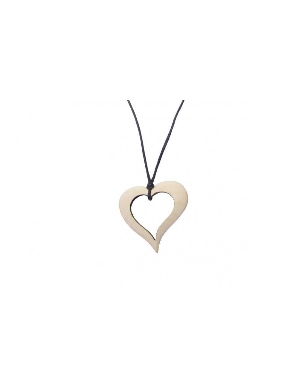 Collier en pin coeur découpé