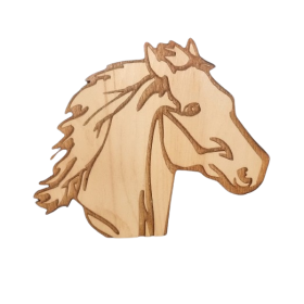 Tête de Cheval en Bois de Pin Arolle - Décoration à Poser