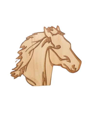 Tête de Cheval en Bois de Pin Arolle - Décoration à Poser