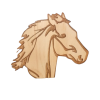 Tête de Cheval en Bois de Pin Arolle - Décoration à Poser