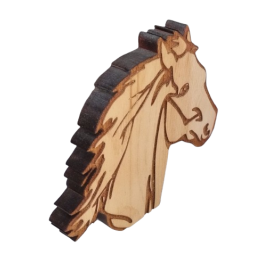 Pferdekopf aus Zirben holz - Stehende Dekoration