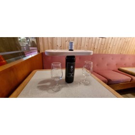 Flaschenhalter aus Arolle-Kiefernholz -bdquo-Französischer-ldquo- – Weinpräsentation