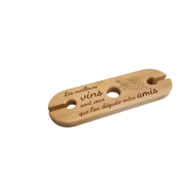 Flaschenhalter aus Arolle-Kiefernholz -bdquo-Französischer-ldquo- – Weinpräsentation