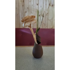 Vase en Pin Arolle avec Rose Éternelle - Élégance Naturelle