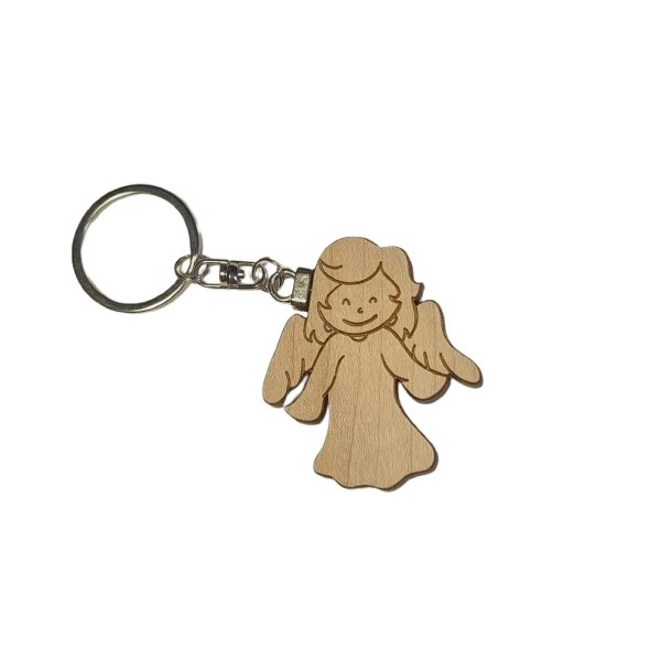Porte-clés Ange gardien en bois d’arolle – Artisanat du Tyrol
