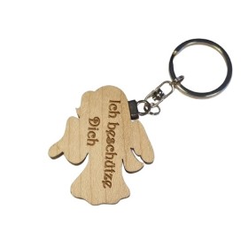 Porte-clés Ange gardien en bois d’arolle – Artisanat du Tyrol