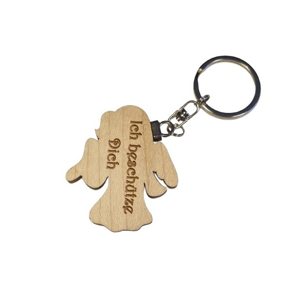 Porte-clés Ange gardien en bois d’arolle – Artisanat du Tyrol