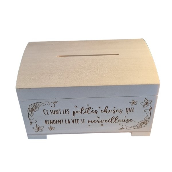 Spardose aus Rohholz - Alpines Handwerk 17 × 11,5 × 10 cm