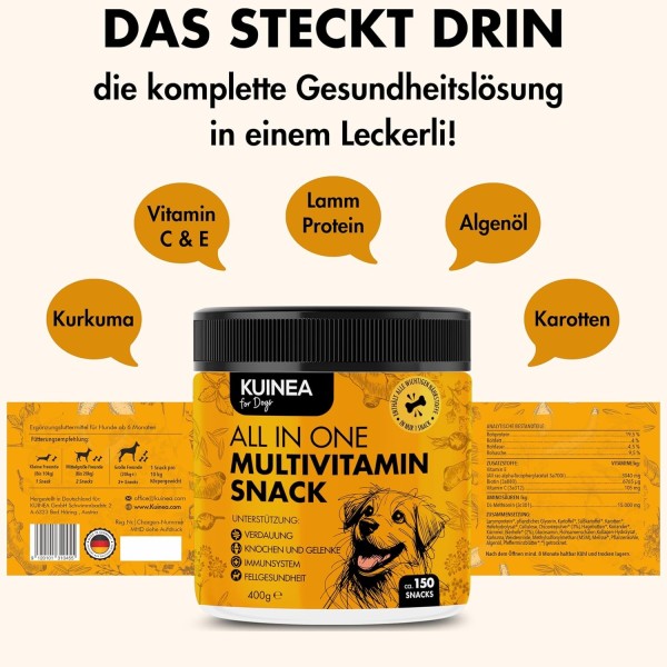 Snacks multivitamines KUINEA pour chiens – 150 friandises