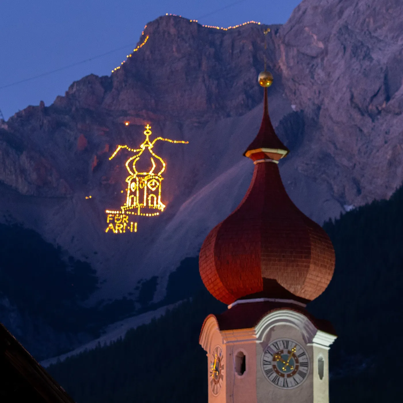 Bergfeuer in Ehrwald, 2023.