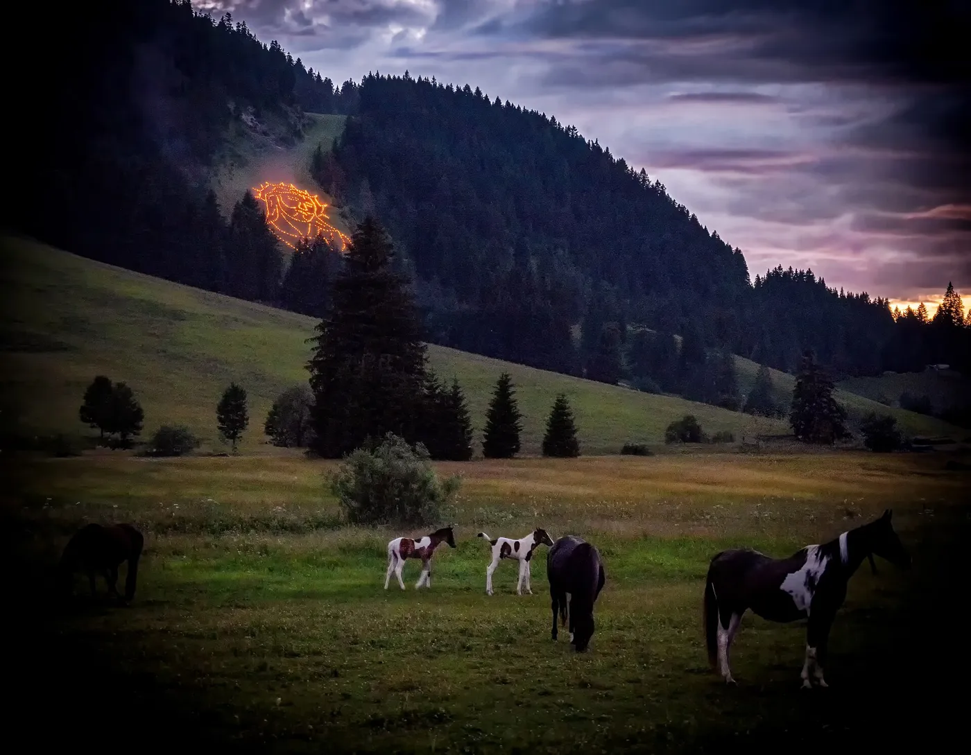Herz-Jesu-Feuer in Nesselwängle, 2023.